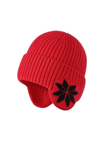 Haila - Ribbed Round Crown Ear Coverage Knit Beanie
