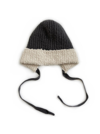 Haila - Knitted Beanie with Plush Trim & Earflaps