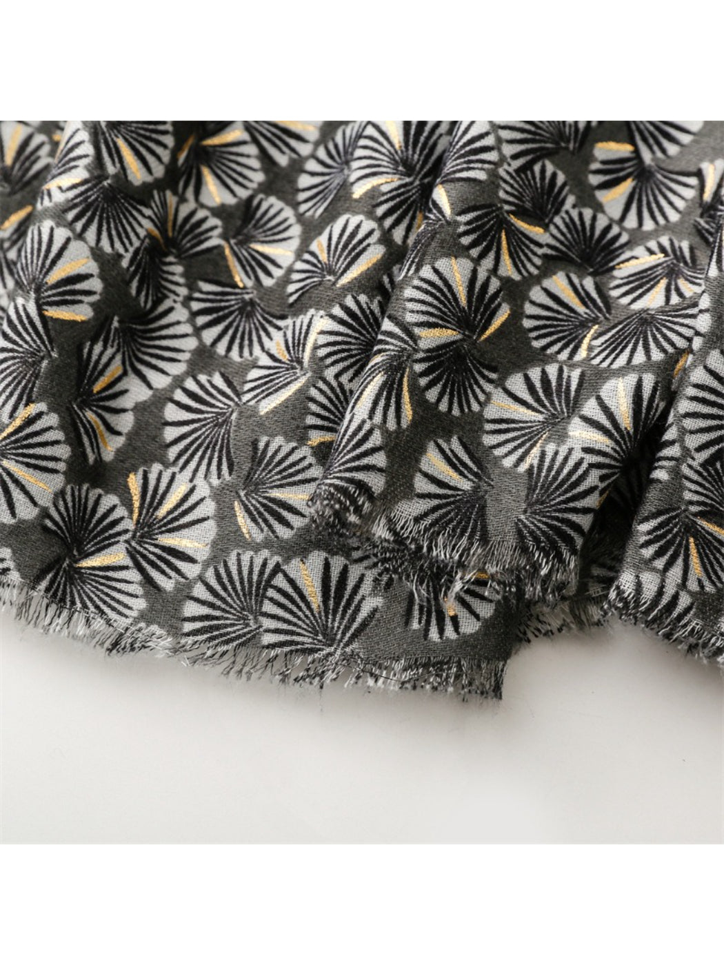 Scarvii - Lightweight Allover Leaf Print Scarf