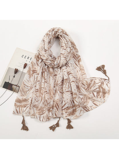 Scarvii - Color-Blocked Shawl Scarf with Tassels - Stylish & Versatile