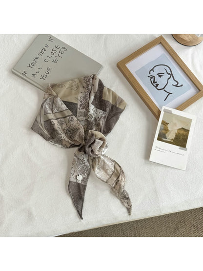 Scarvii - Vintage Style Floral Print Neck Scarf
