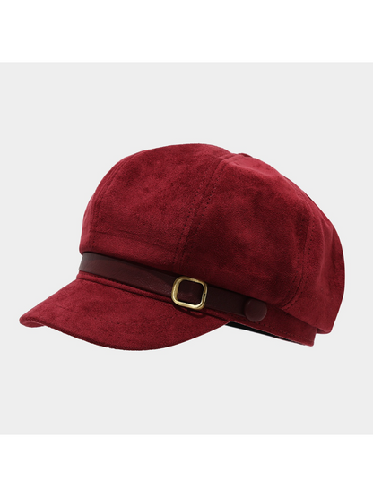 Haila - Vintage Buckle Band Newsboy Cap