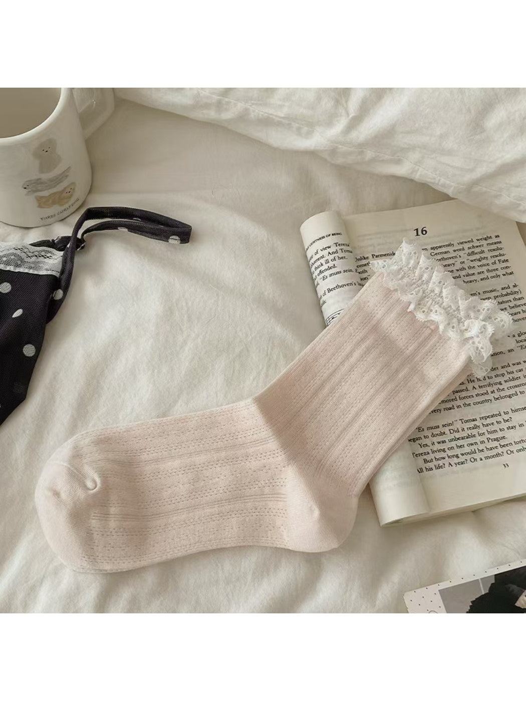 Rufia - Lace Edge Dot Crew Socks product image 5