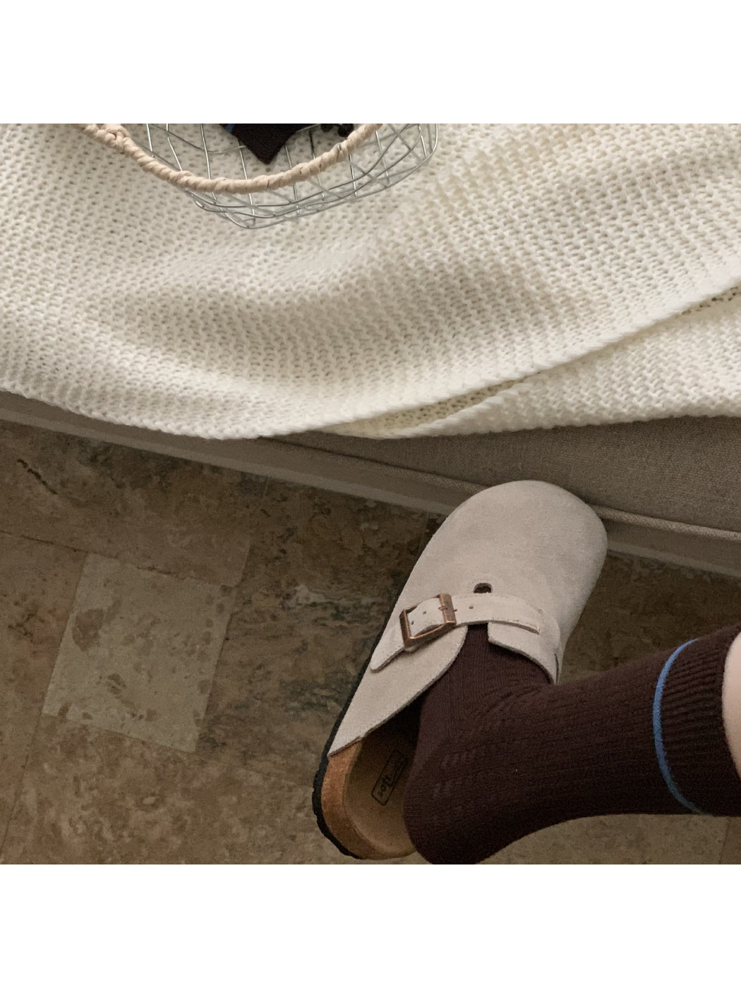 Rufia - Plaid Ruffle Cuff Crew Socks