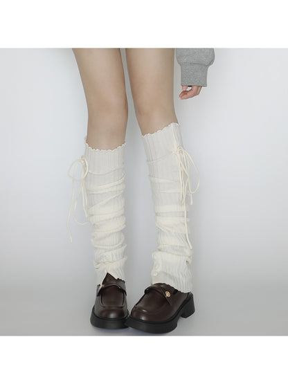 Cozyra - Y2K Ballet-Inspired Ribbed Leg Warmers