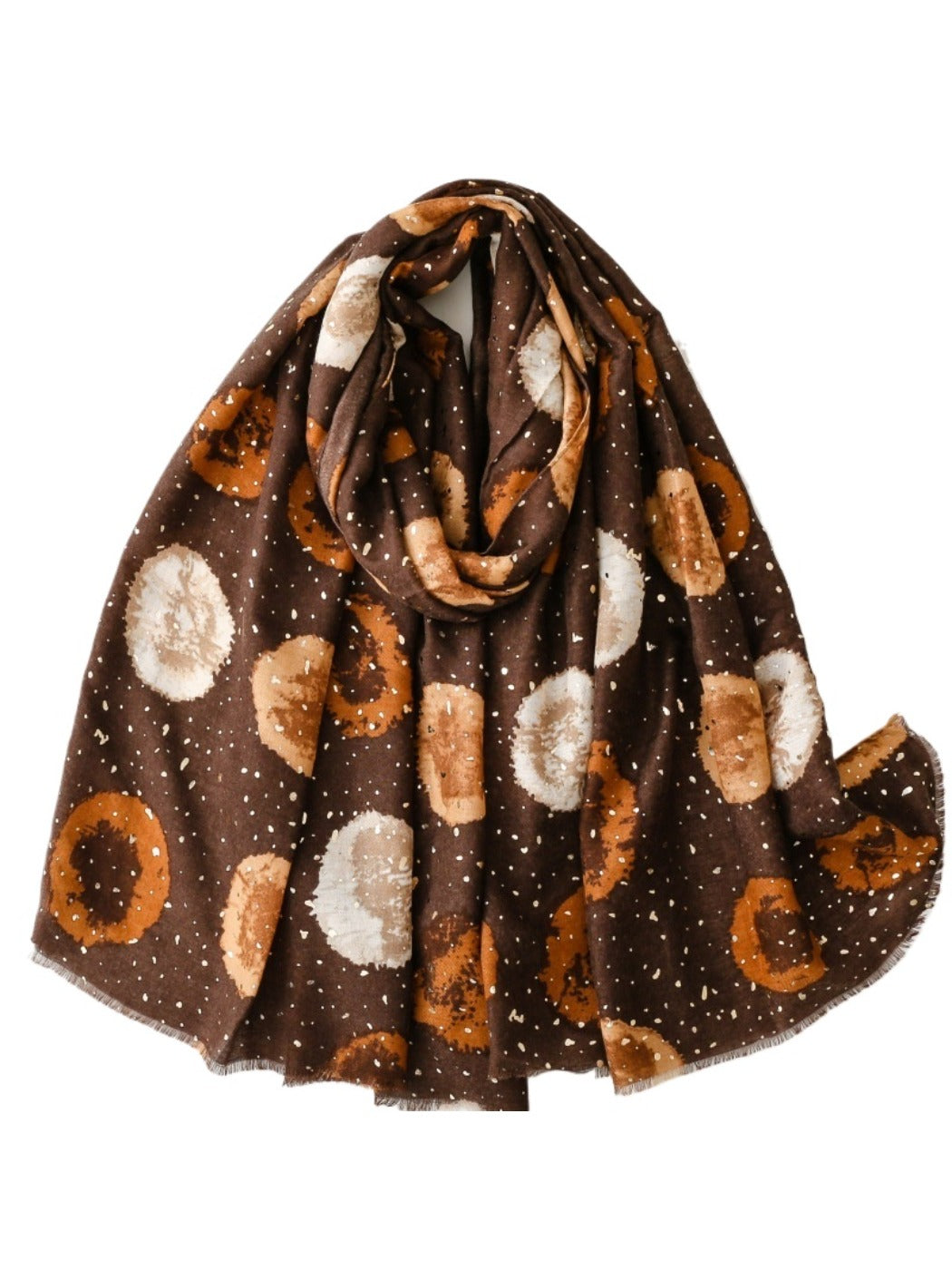 Scarvii - Retro Fresh Style Circular Print Scarf