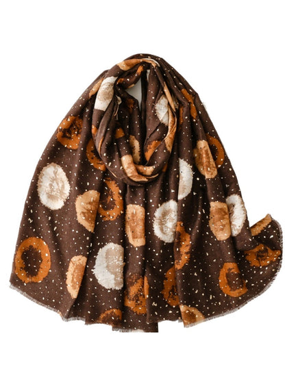 Scarvii - Retro Fresh Style Circular Print Scarf