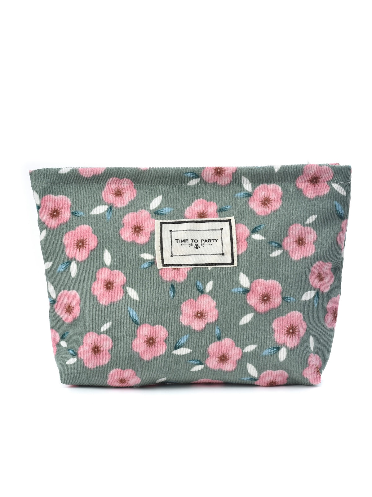 Cosbai - Corduroy Floral Cosmetic & Storage Bag