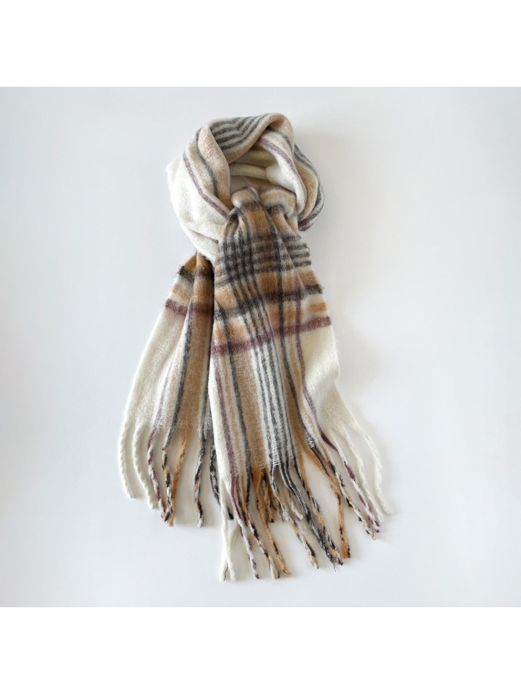Scarvii - Plaid Brushed Long Winter Scarf