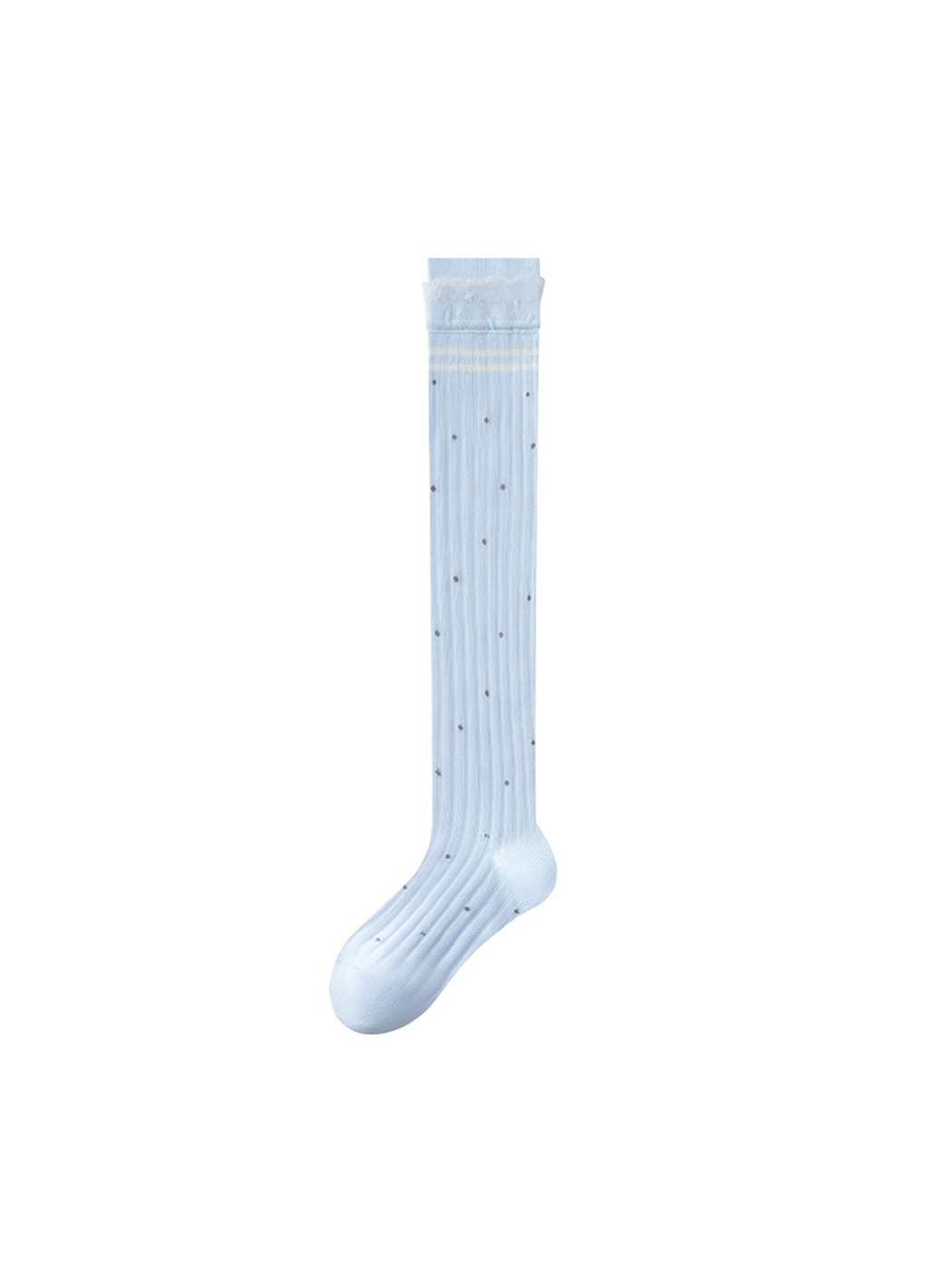 Rufia - Simple Pattern Ribbed Knee-high Socks