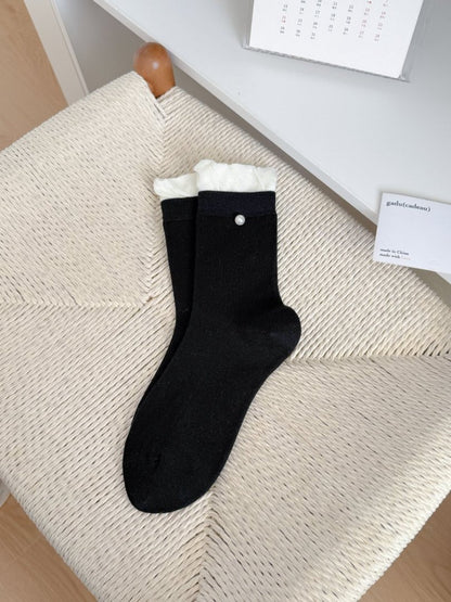 Rufia - Bead Accent Ribbed Crew Socks product image 4