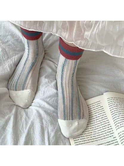 Rufia - Lightweight Ribbed Colorblock Crew Socks product image 2