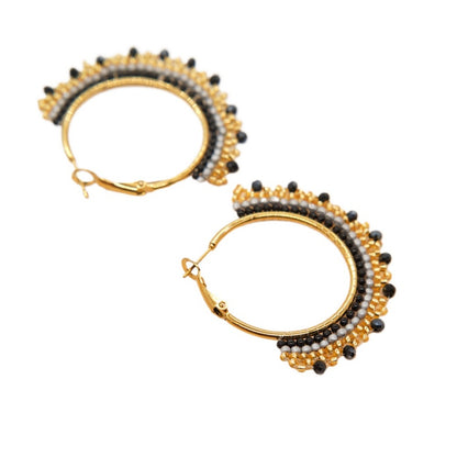Earwish - Boho Beaded Hoop Tassel Earrings - Elegant & Playful