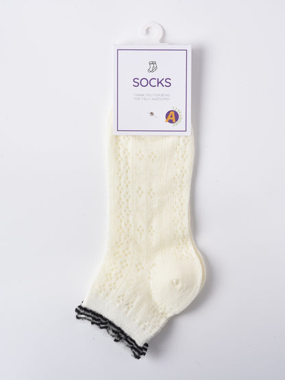 Rufia - Lace Trim Mesh Ankle Socks
