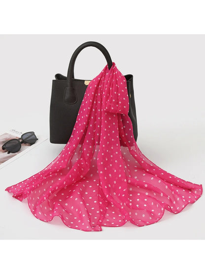 Scarvii - Mini Polka Dot Lightweight Long Scarf