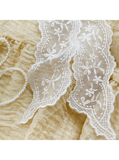 Scarvii - Embroidered Floral Lace Neck Scarf