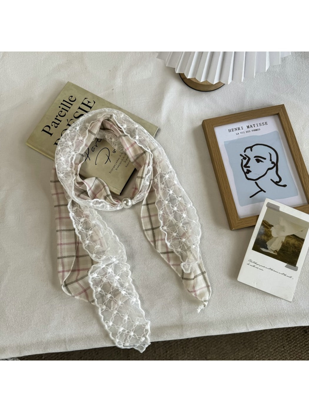 Scarvii - Plaid Lace Fresh Styling Scarf