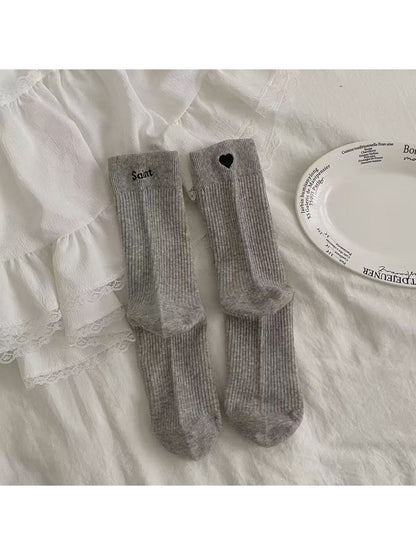 Rufia - Soft Rib Heart Detail Crew Socks