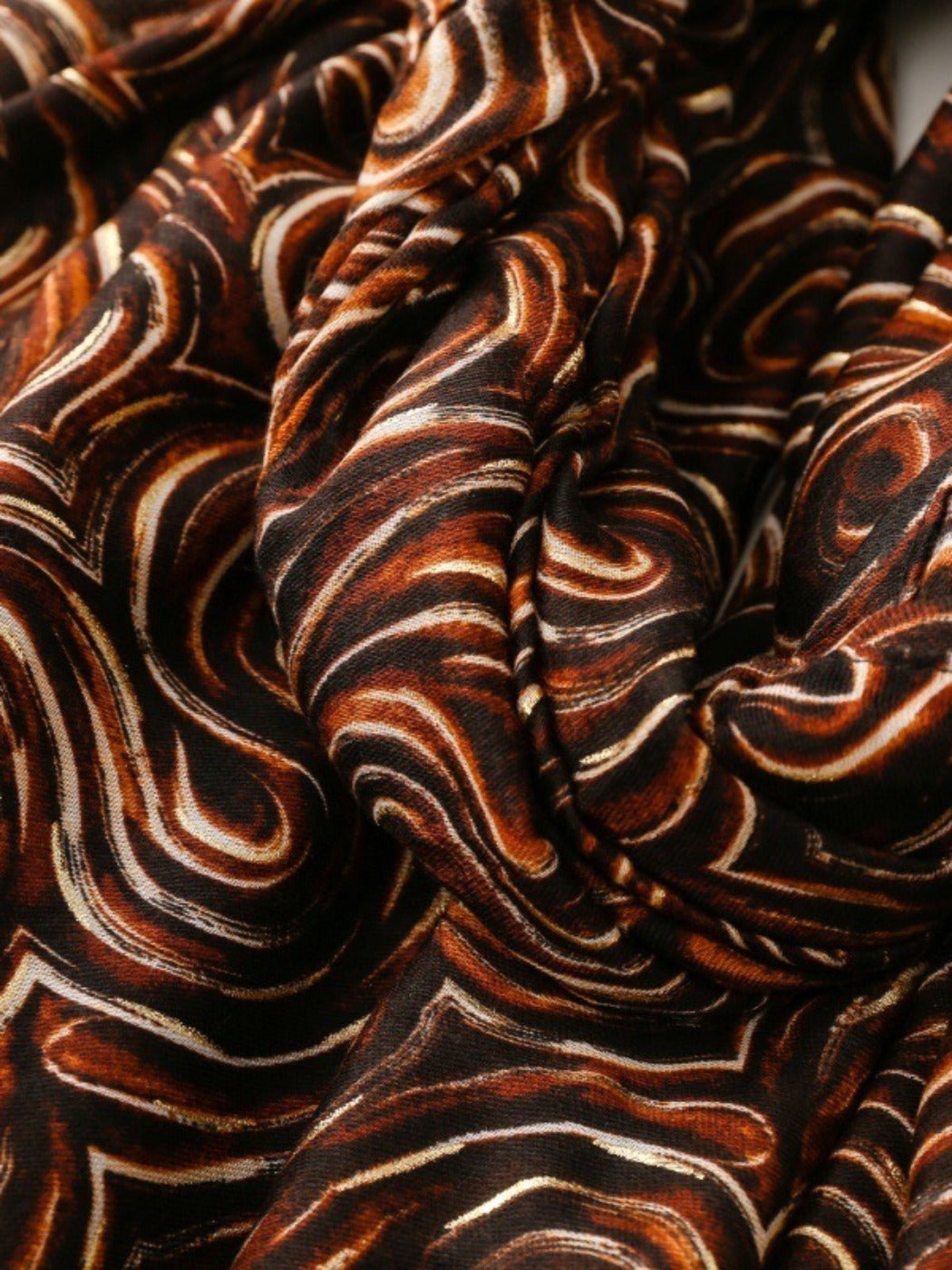 Scarvii - Classic Scarf & Shawl with Gold Foil Wavy Pattern