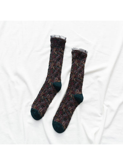 Rufia - Floral Cluster Pattern Crew Socks