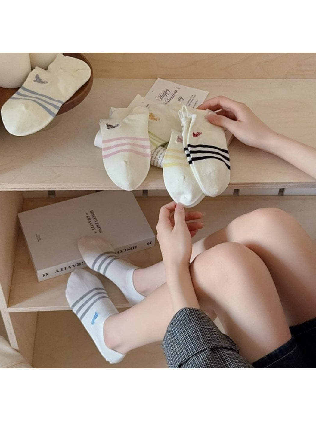 Rufia - Stripe Ankle No Show Socks product image 3