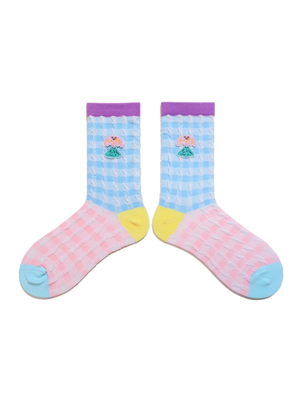 Rufia - Bow & Patchwork Lace Trim Ankle Socks