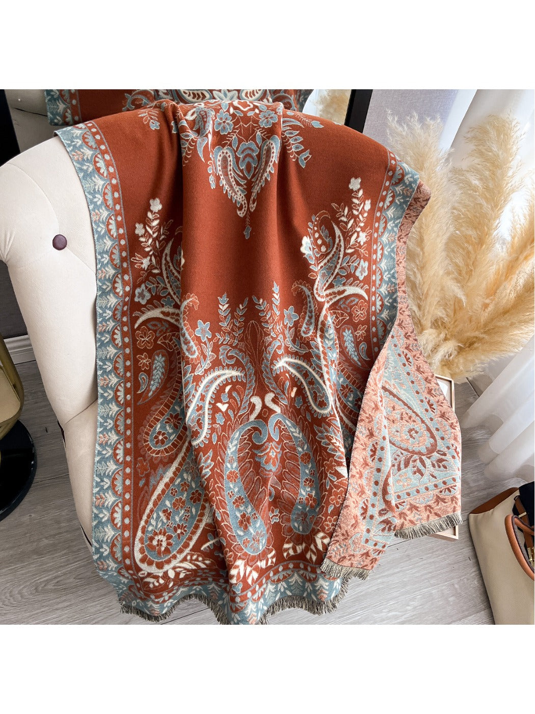 Scarvii – Paisley Print Fringe Scarf & Wrap