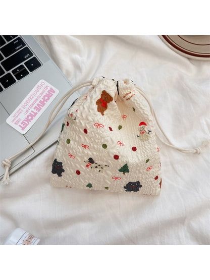 Cosbai cartoon drawstring pouch with bright colors and cartoon illustrations