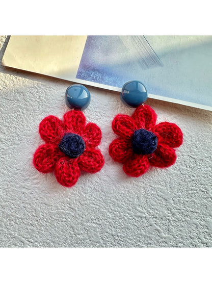 Earwish - Crochet Flower Drop Earrings