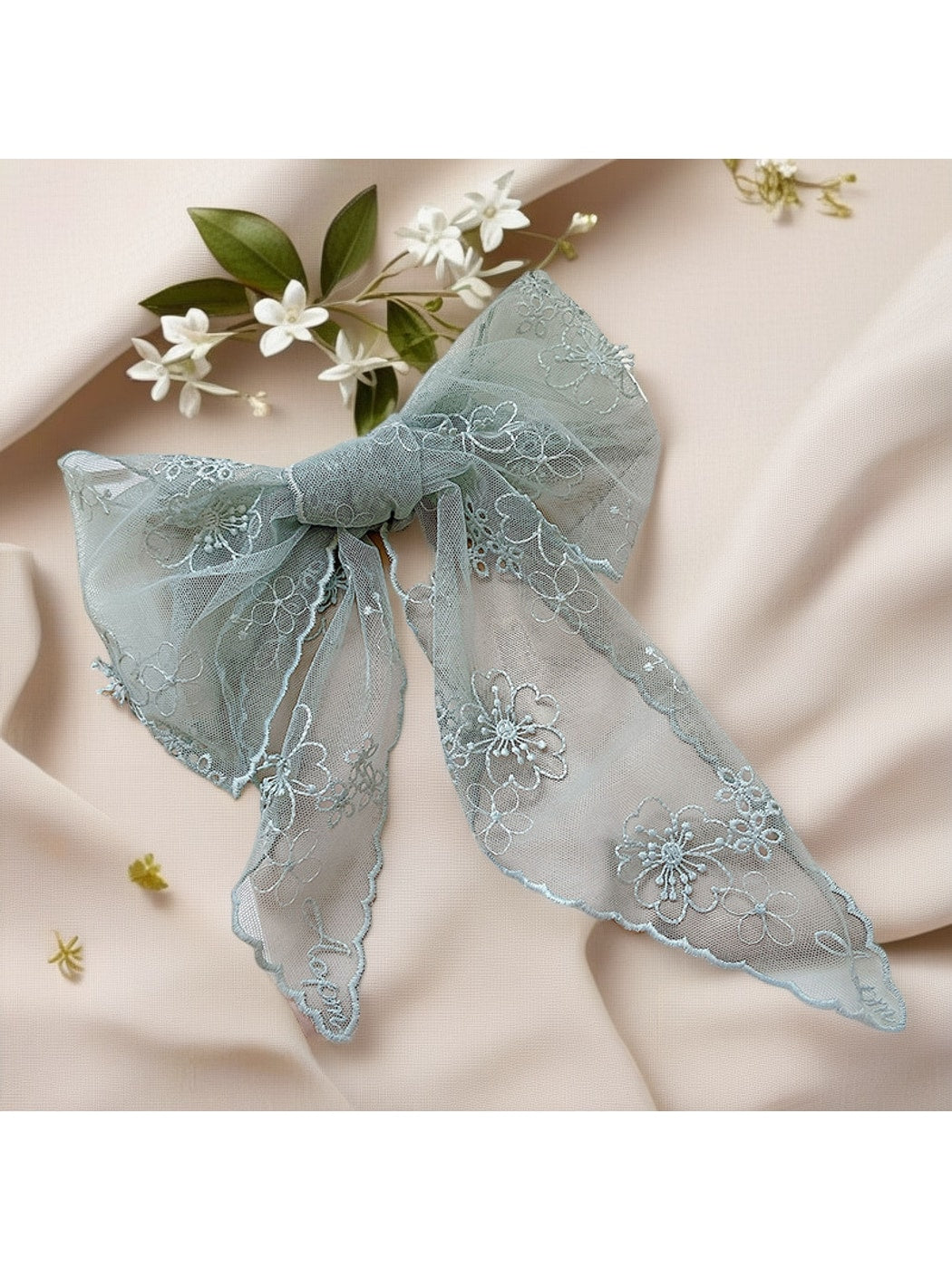 Scarvii - Elegant Floral Lace Long Narrow Scarf