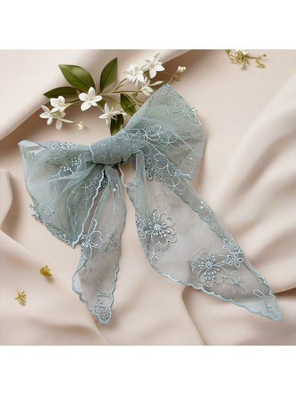 Scarvii - Elegant Floral Lace Long Narrow Scarf