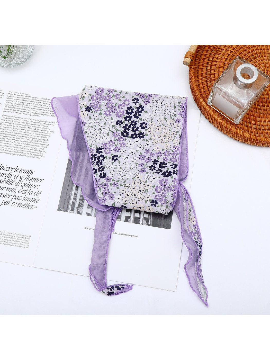 Scarvii - Sweet Floral Print Women's Triangle Bandana