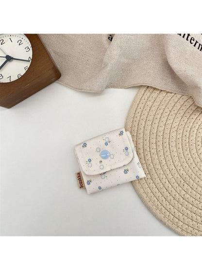 Cosbai Floral Print Coin Pouch photographed on neutral background