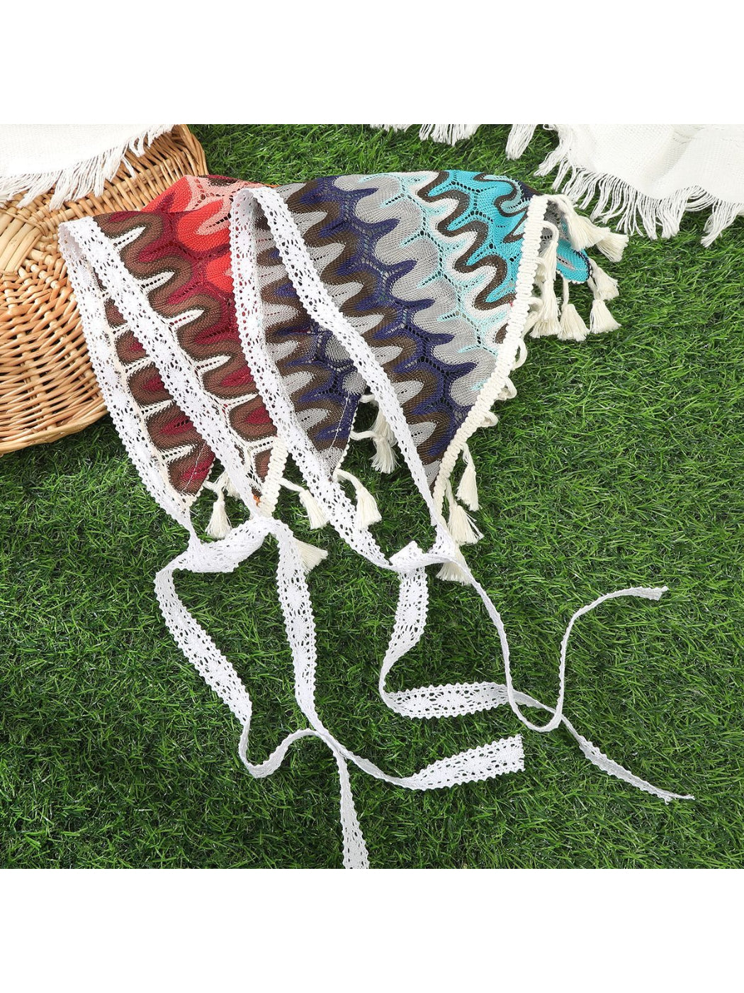 Scarvii Boho Crochet Lace Trim Hair Scarf