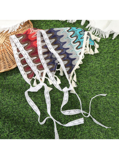 Scarvii Boho Crochet Lace Trim Hair Scarf