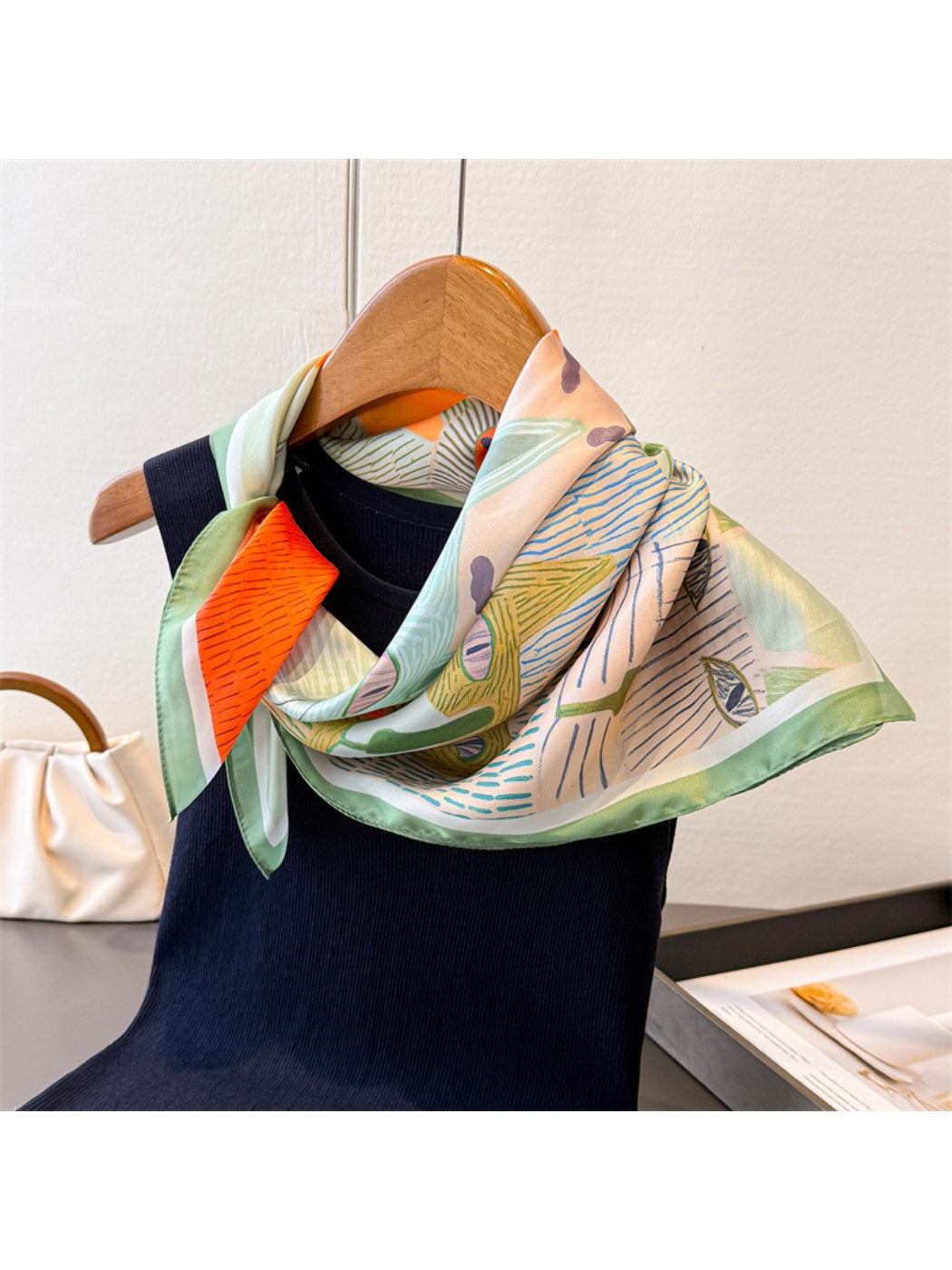 Scarvii Playful Cat Print Square Scarf