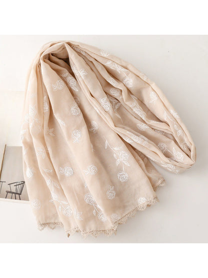 Scarvii – Soft Rose Pattern Light Layer Scarf