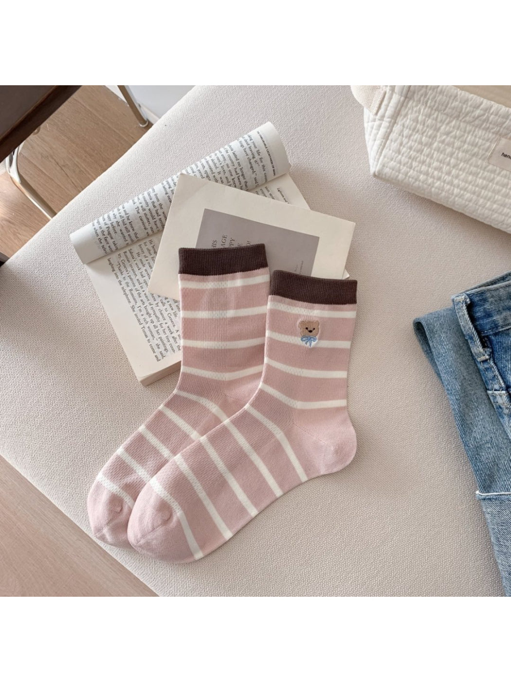 Rufia Striped Bear Casual Crew Socks product image 7