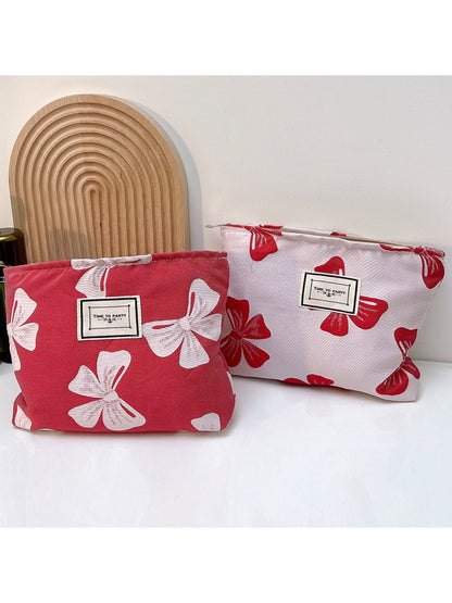 Cosbai - Ribbon Bloom Zipper Pouch