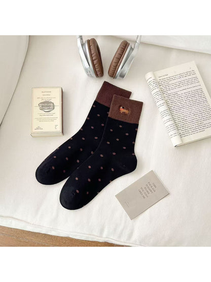 Rufia - Shiba Dot Patch Crew Socks
