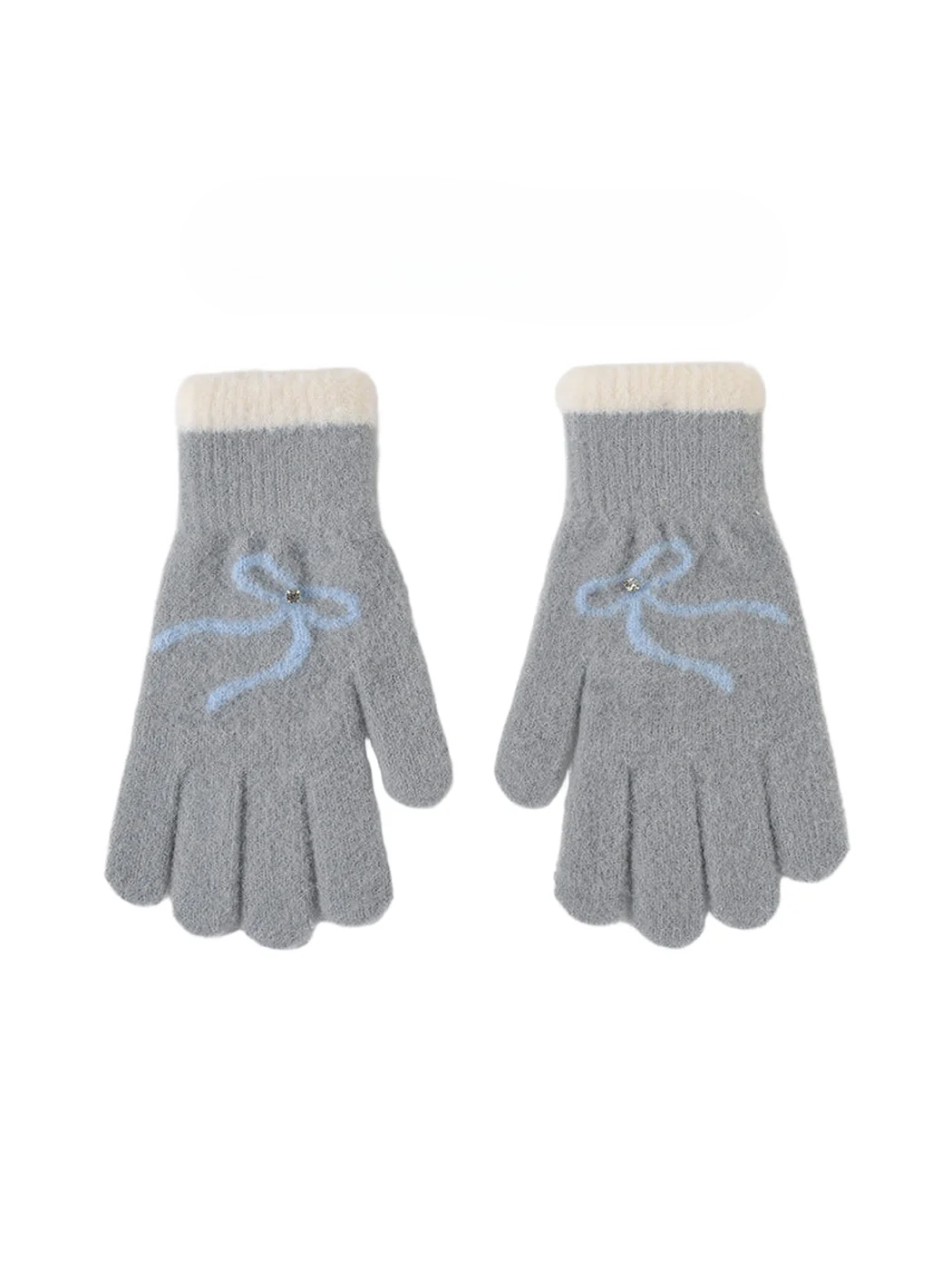 Gloving - Bow Pattern Soft Knit Gloves