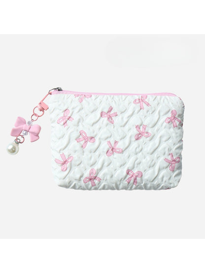 Cosbai - Bow Quilted Makeup Bag detail view 3