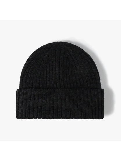 Haila - Solid Ribbed Cuffed Knit Beanie