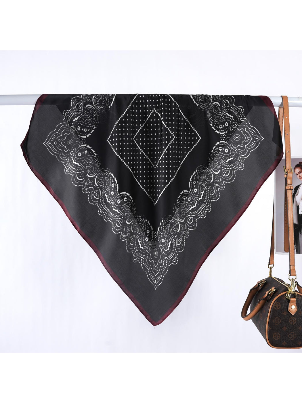 Scarvii - Classic Paisley Border Square Scarf