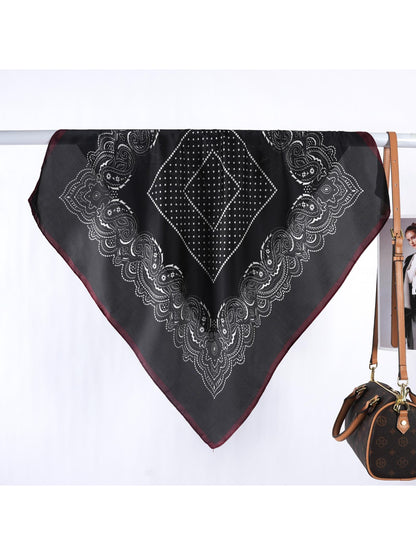 Scarvii - Classic Paisley Border Square Scarf