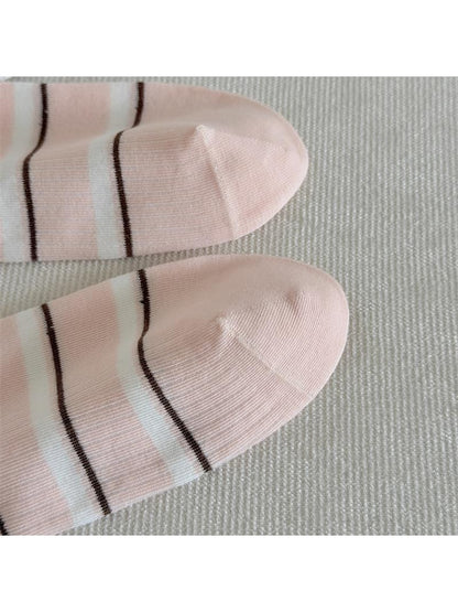 Rufia - Classic Striped Ribbed Crew Socks