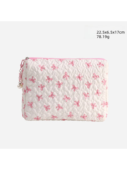 Cosbai - Bow Detail Bucket and Pouch Storage Bag