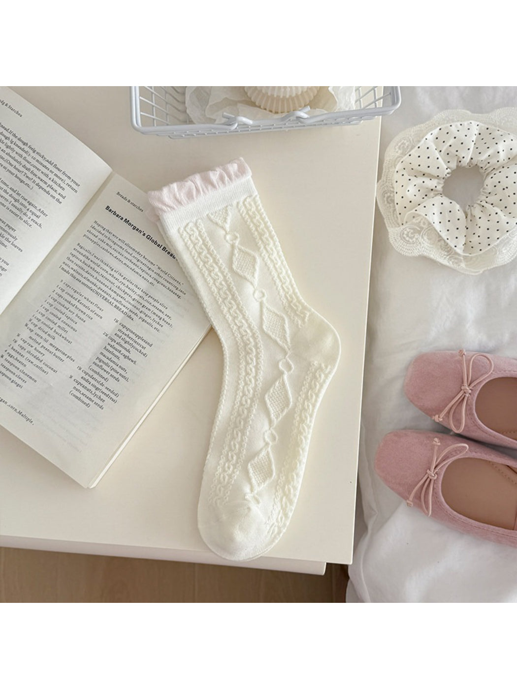 Rufia - Sweet Frill Trim Knit Crew Socks product image 4