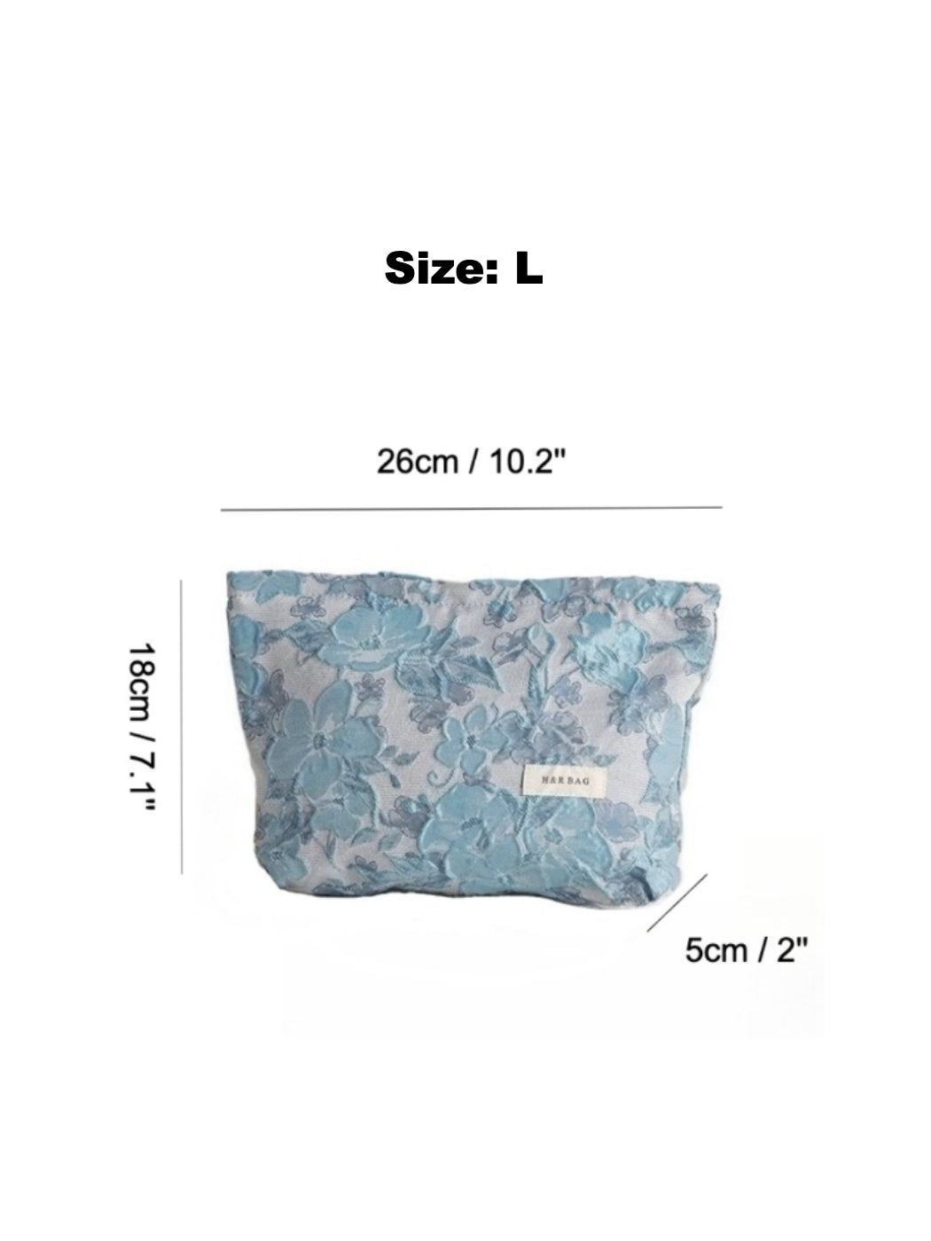 Cosbai floral cosmetic bag with detailed floral print and soft fabric texture