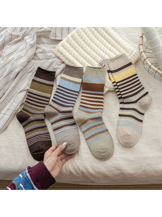 Rufia – Vintage Striped Mid-Calf Socks
